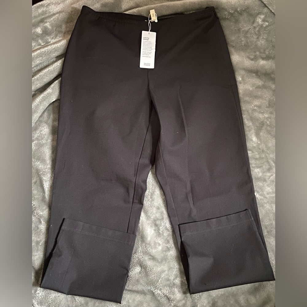 Eileen Fisher Organic Cotton Black Pants NWT